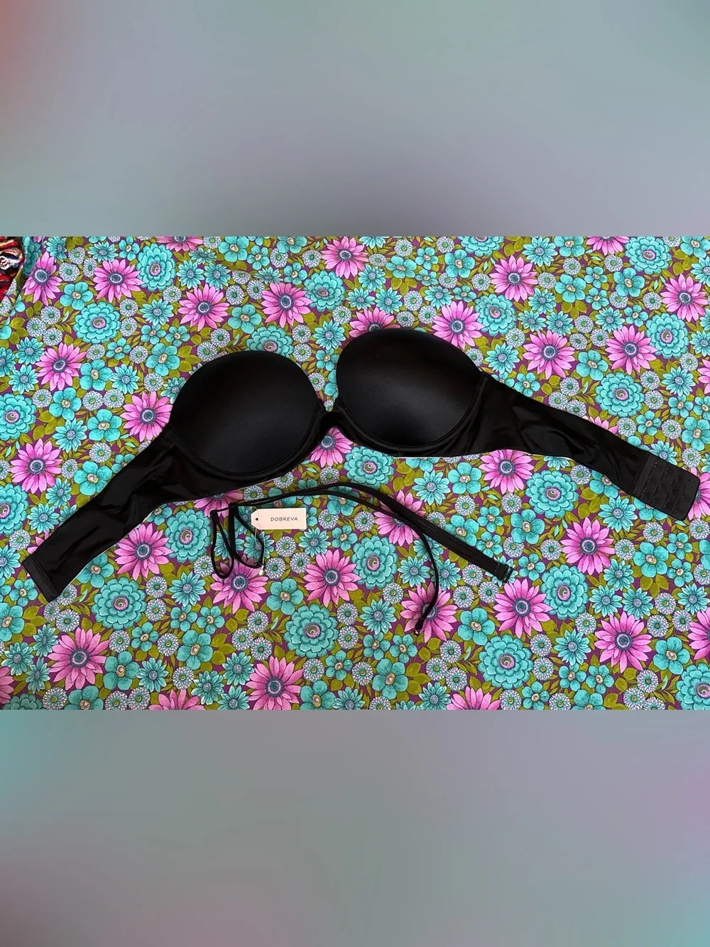 Push-Up Bra - Strapless Plunge w/ Strap- Balconette Demi,  NWT